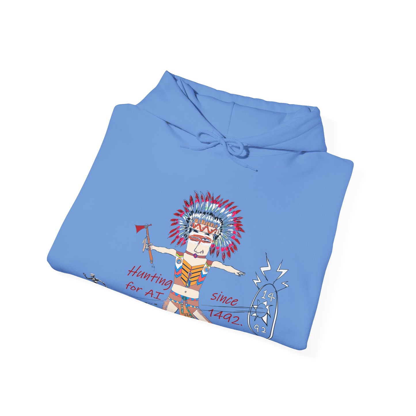 Suéter informal y acogedor – Sudadera con capucha divertida de estilo indio nativo americano edición AI | FunWearCode
