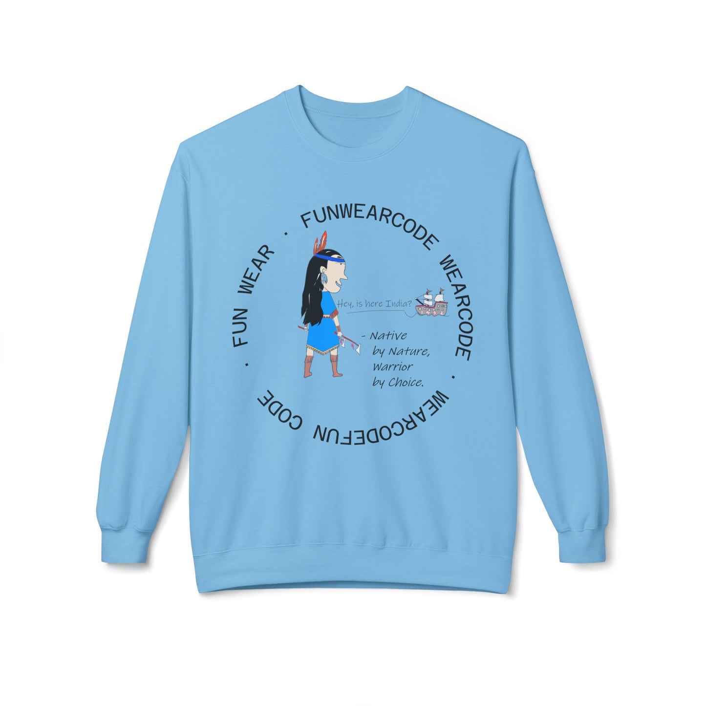 Sudadera acogedora de cuello redondo – Sudadera con estampado indio americano | FunWearCode