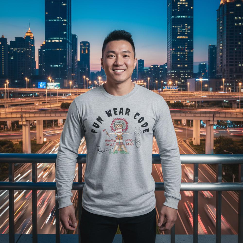 Sudadera acogedora de manga larga – Edición especial con estampado indio americano | FunWearCode