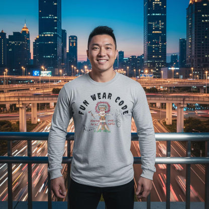 Sudadera acogedora de manga larga – Edición especial con estampado indio americano | FunWearCode