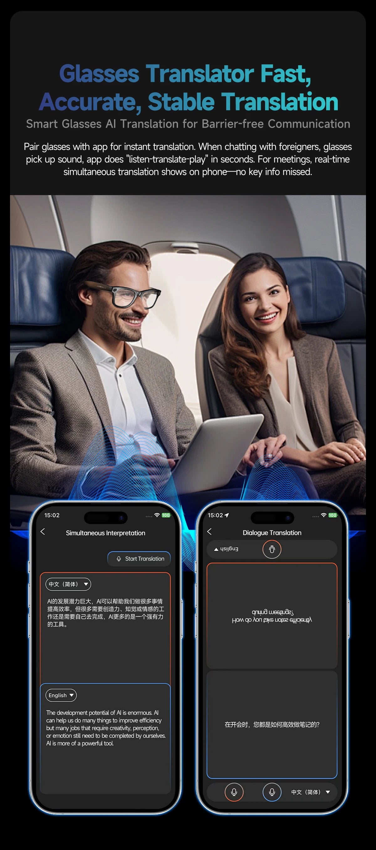 Verbesserte Smart-Sonnenbrille Unisex – Kamera, Video, KI-Interaktion, Übersetzung, Bluetooth-Anrufe | Auswahl von FunWearCode