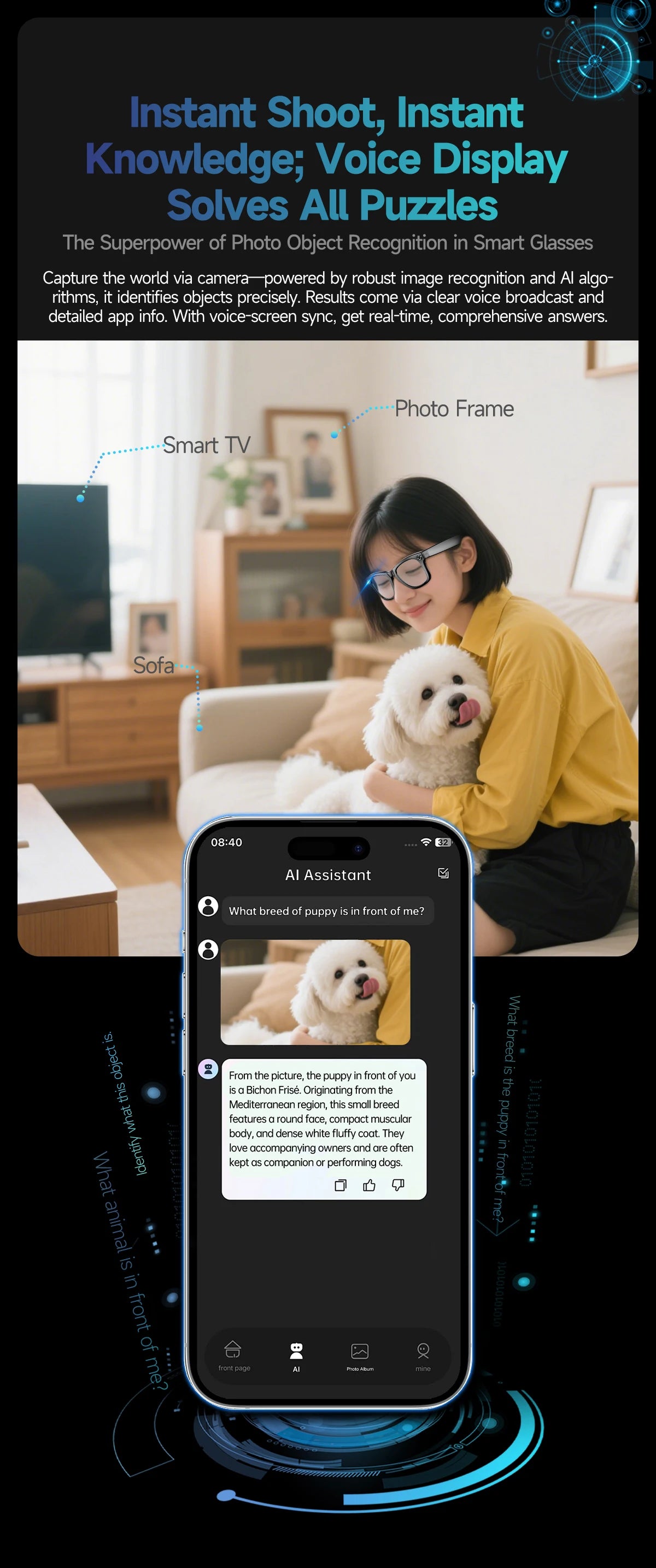 Verbesserte Smart-Sonnenbrille Unisex – Kamera, Video, KI-Interaktion, Übersetzung, Bluetooth-Anrufe | Auswahl von FunWearCode