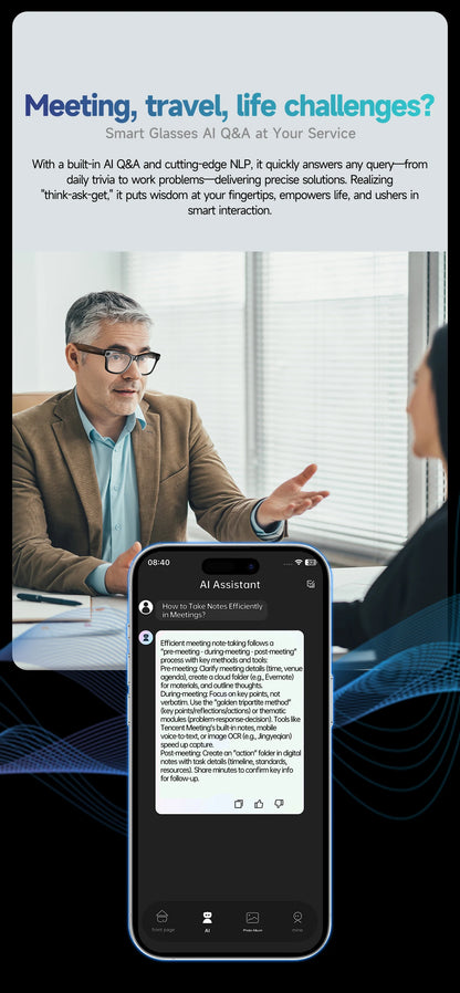 Verbesserte Smart-Sonnenbrille Unisex – Kamera, Video, KI-Interaktion, Übersetzung, Bluetooth-Anrufe | Auswahl von FunWearCode