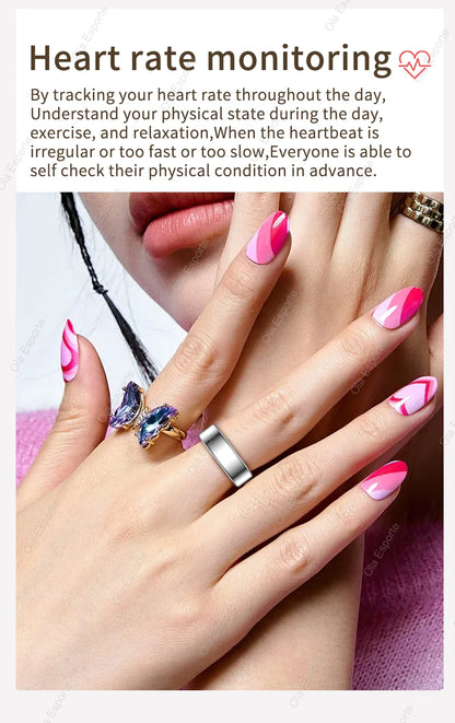 Anillo inteligente unisex resistente al agua: monitoriza la frecuencia cardíaca, la presión arterial, el sueño y la actividad | Selección de FunWearCode