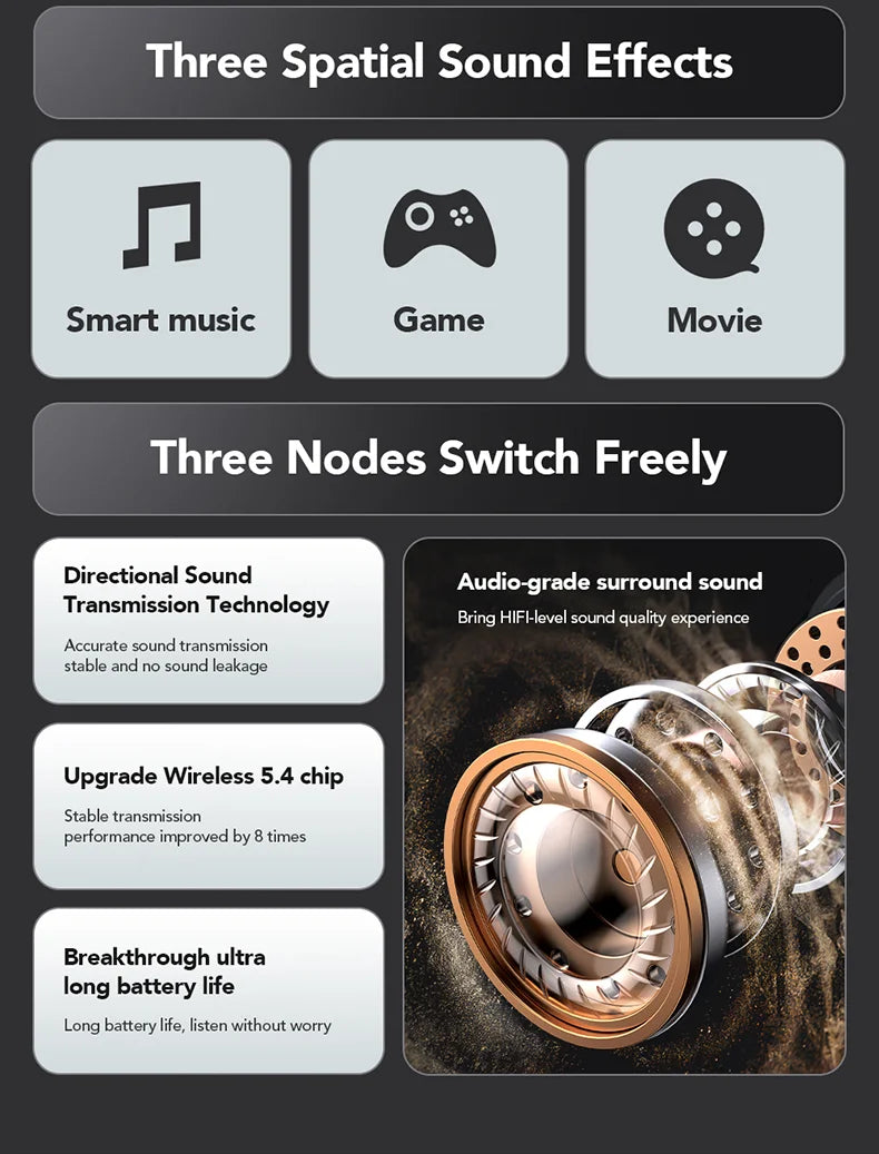 AI Translator Sports Wireless Earbuds - LCD Touch Screen Glowing Earhook | FunWearCode's Selection