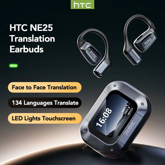 KI-Übersetzer Sport-Kopfhörer – LCD-Touchscreen Bluetooth-Kopfhörer mit HD-Mikrofon | Auswahl von FunWearCode