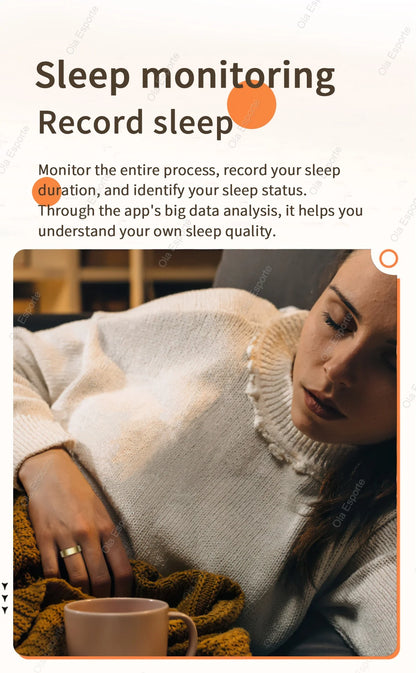 Anillo inteligente unisex resistente al agua: monitoriza la frecuencia cardíaca, la presión arterial, el sueño y la actividad | Selección de FunWearCode