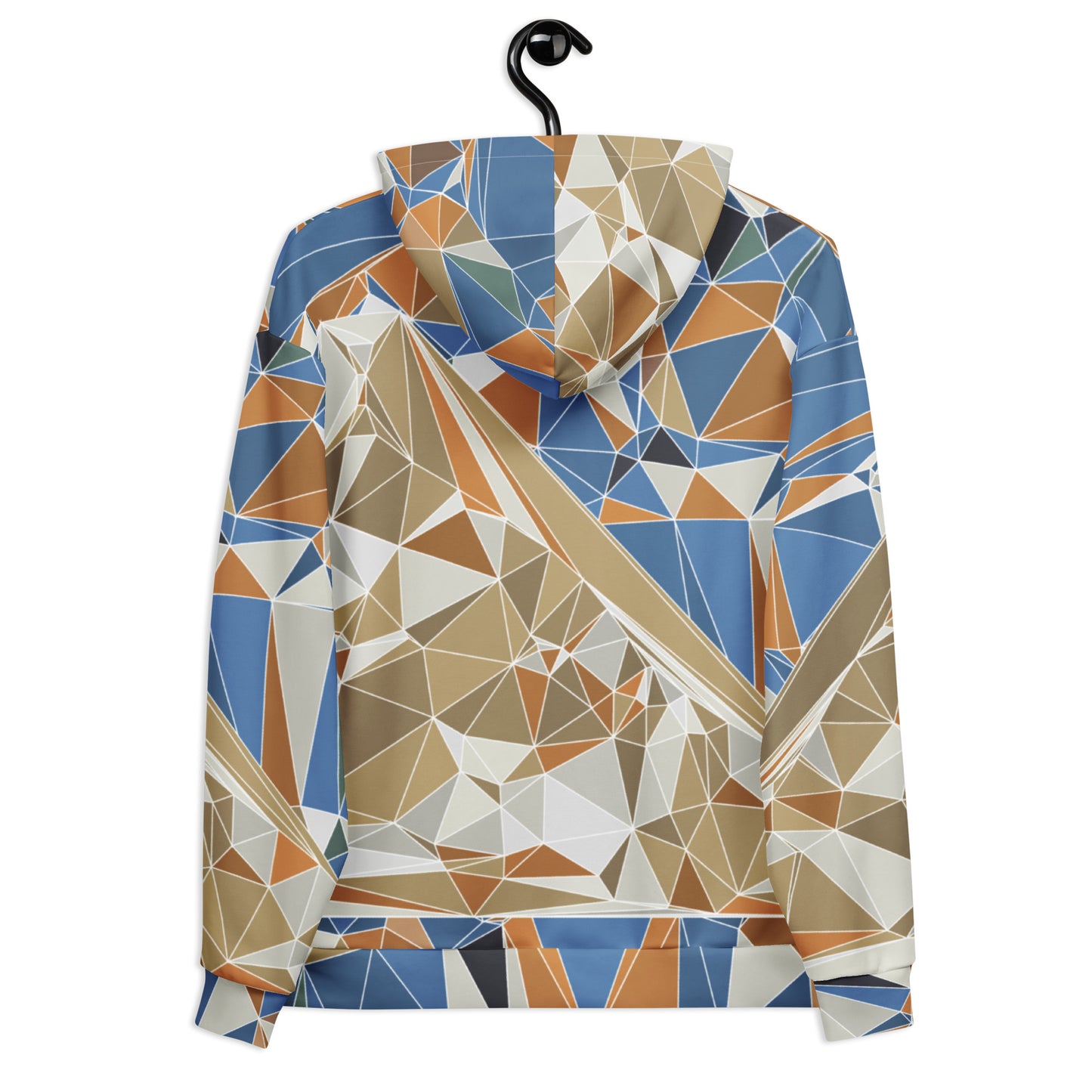 Unisex Kapuzenpullover aus recyceltem Material mit Allover-Print - Polygonale Geometrie-Design mit Fuji-Bild | FunWearCode