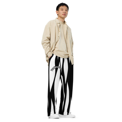 All-over print unisex wide-leg pants | Sports Streetwear Zebra Sweatpants | FunWearCode