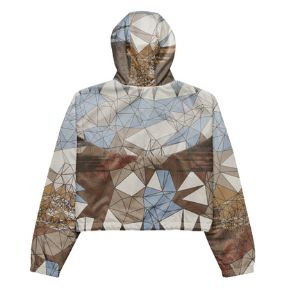 Windbreaker with geometric pattern on a white background