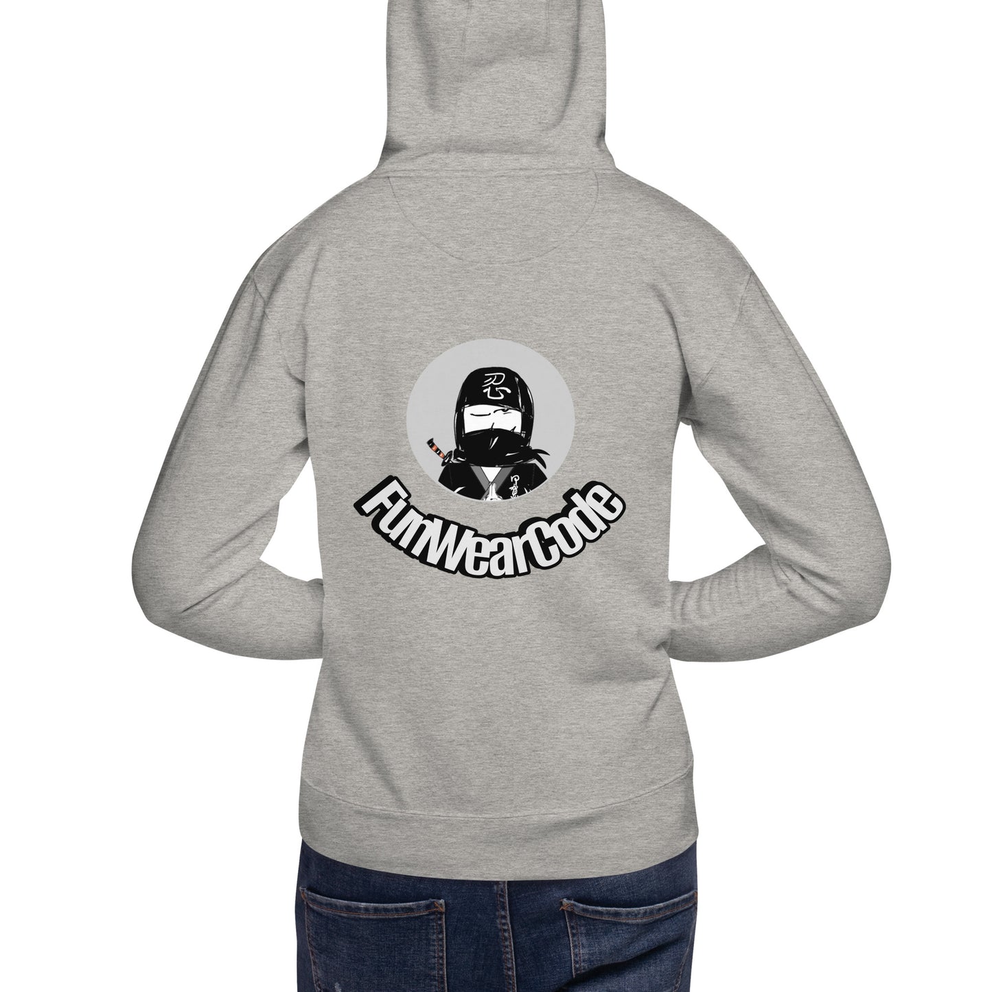 Sudadera con capucha premium: diseño gráfico ninja único y caprichoso | FunWearCode