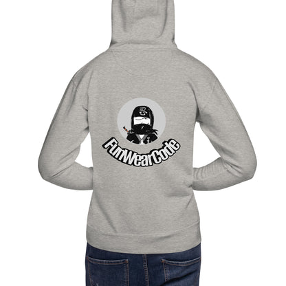 Sudadera con capucha premium: diseño gráfico ninja único y caprichoso | FunWearCode