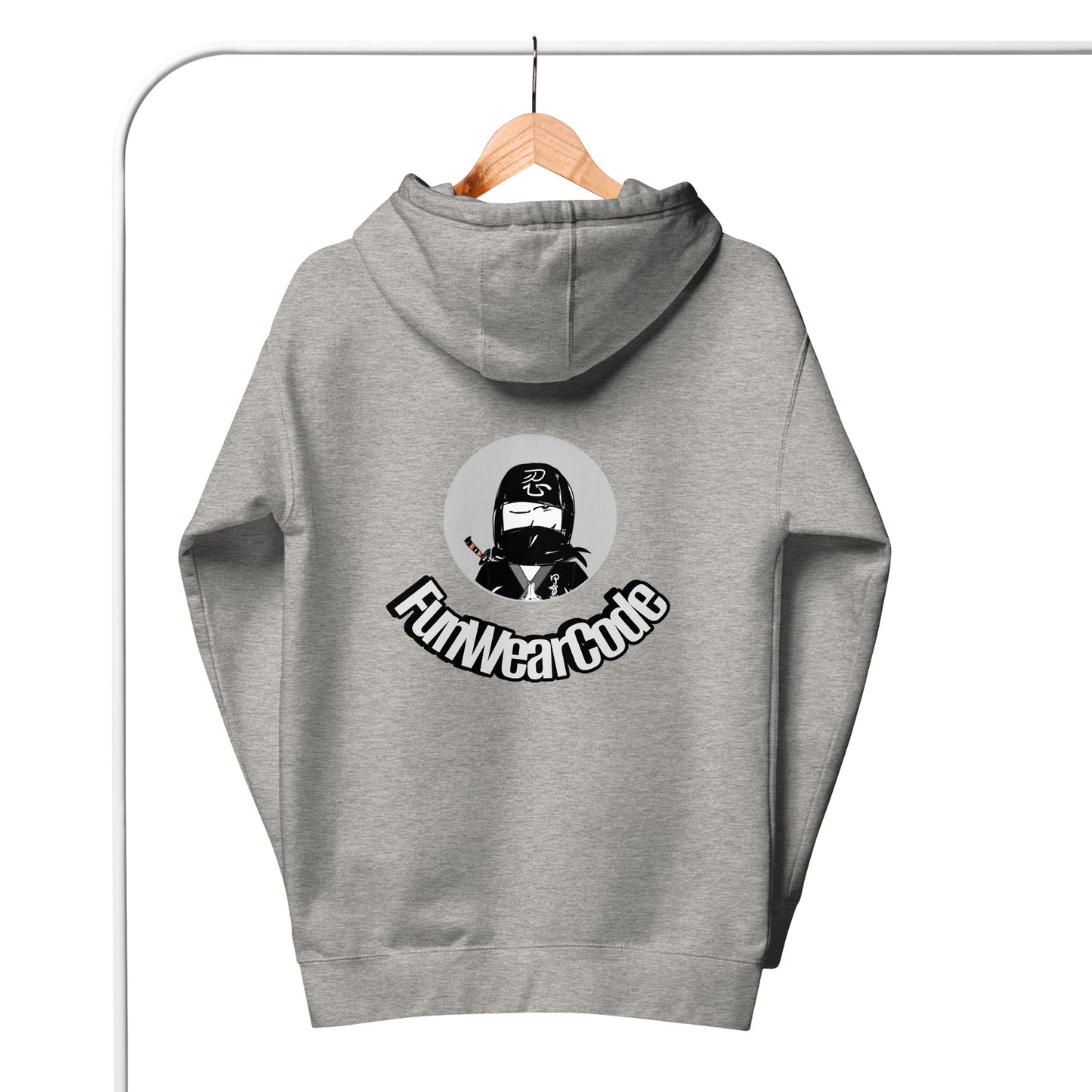 Sudadera con capucha premium: diseño gráfico ninja único y caprichoso | FunWearCode