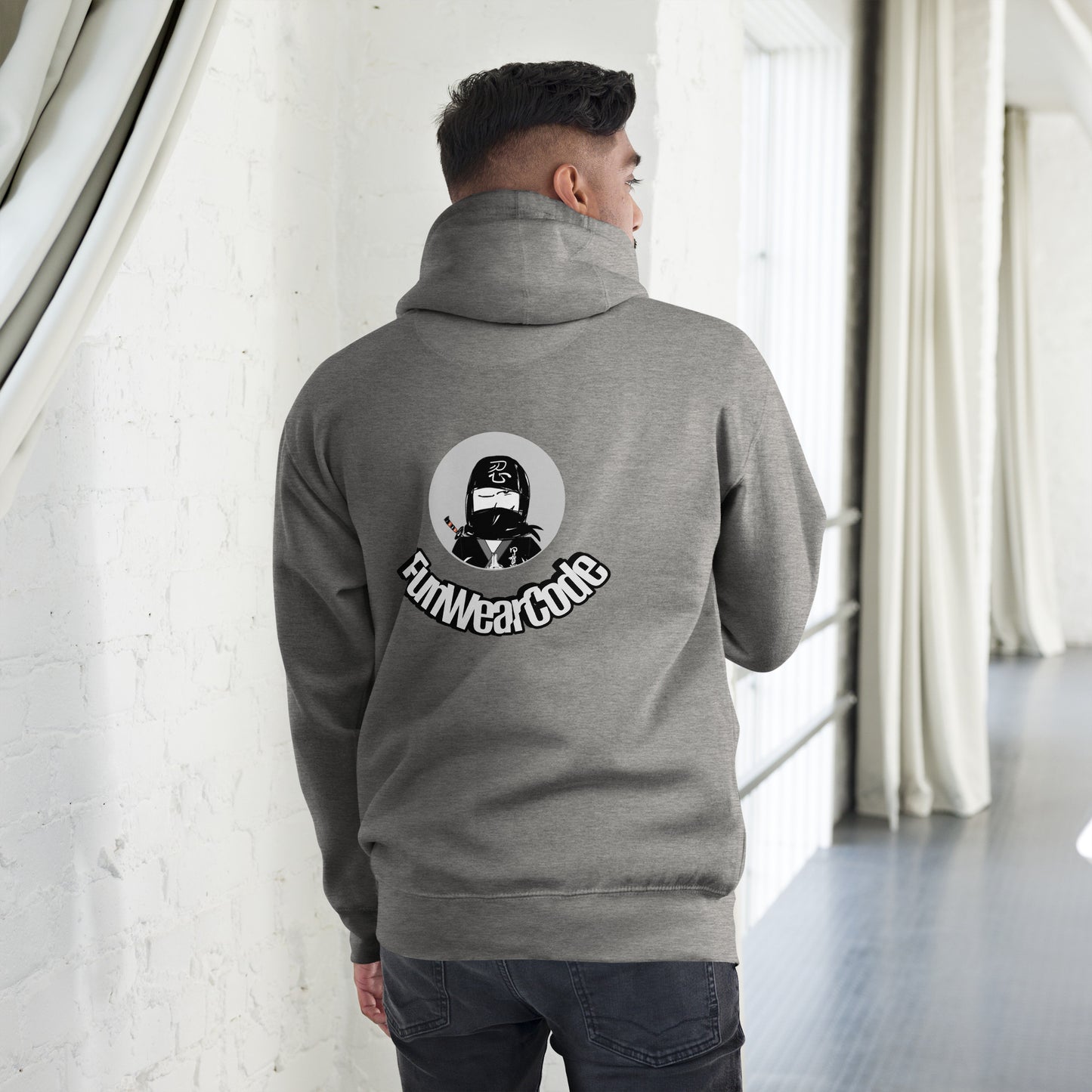Sudadera con capucha premium: diseño gráfico ninja único y caprichoso | FunWearCode