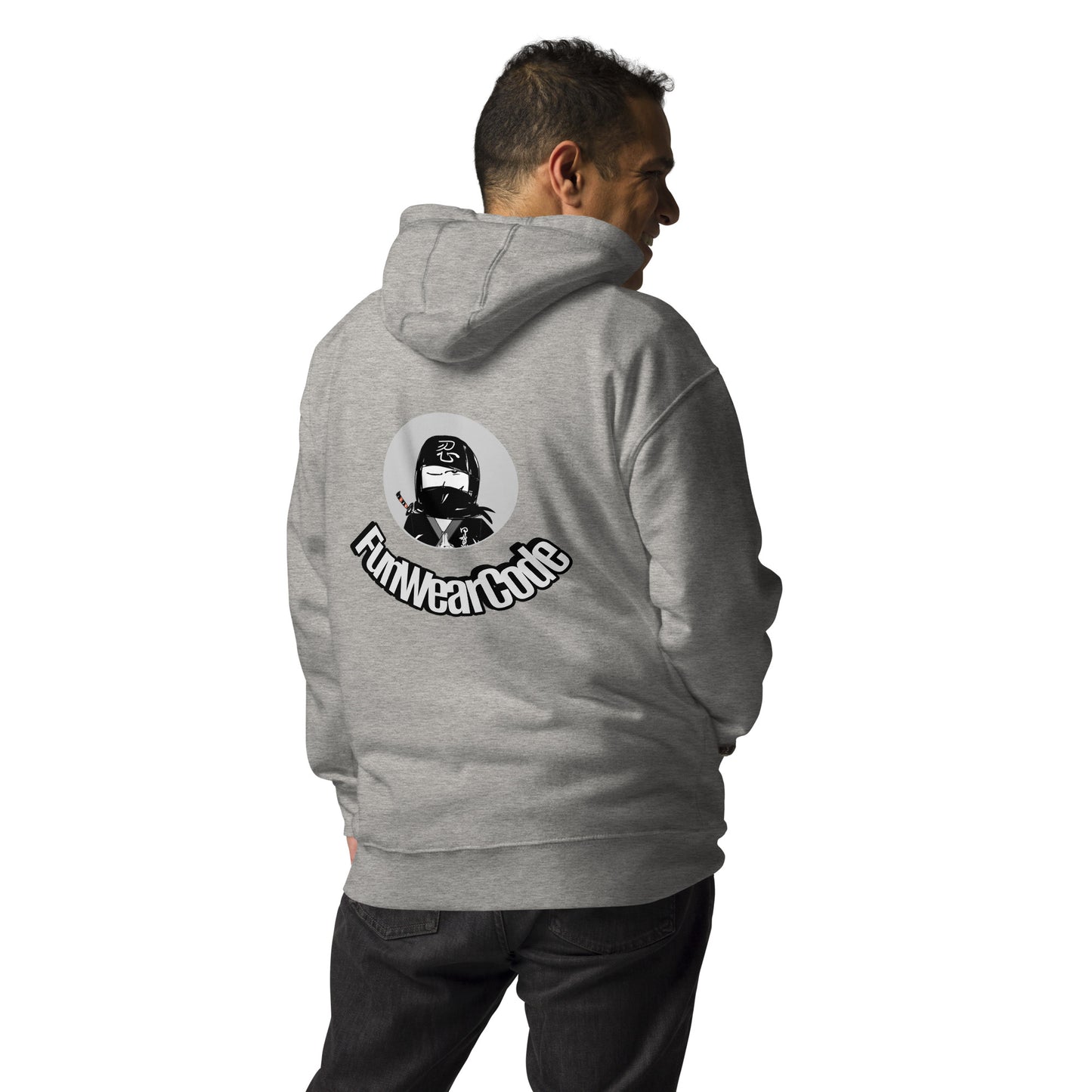 Sudadera con capucha premium: diseño gráfico ninja único y caprichoso | FunWearCode