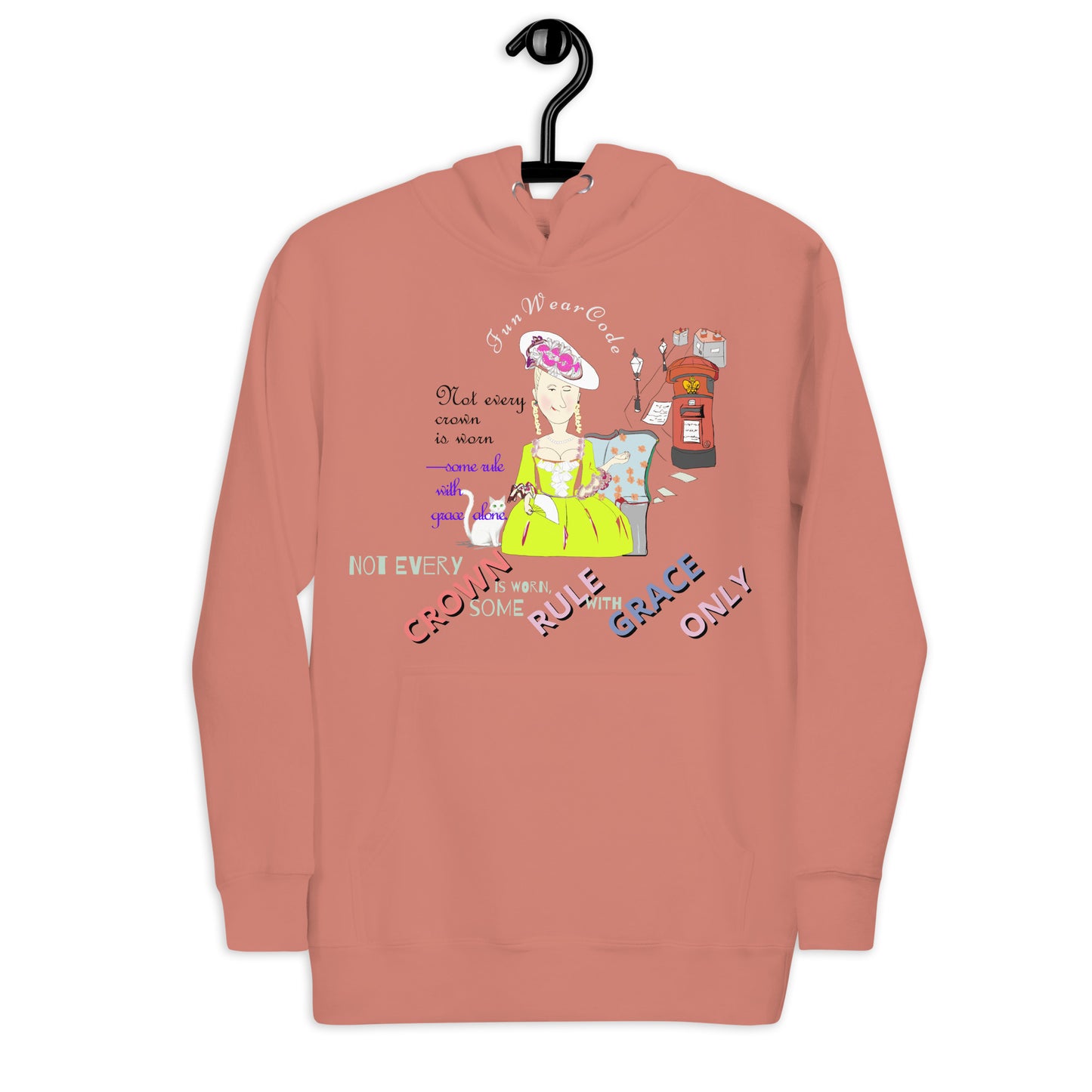 Trendy Vintage English Lady Hoodie – Stylish Retro Streetwear | FunWearCode