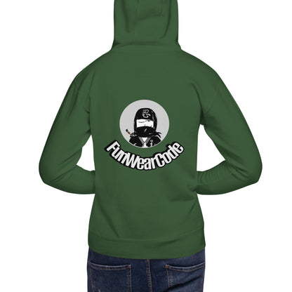 Sudadera con capucha premium: diseño gráfico ninja único y caprichoso | FunWearCode
