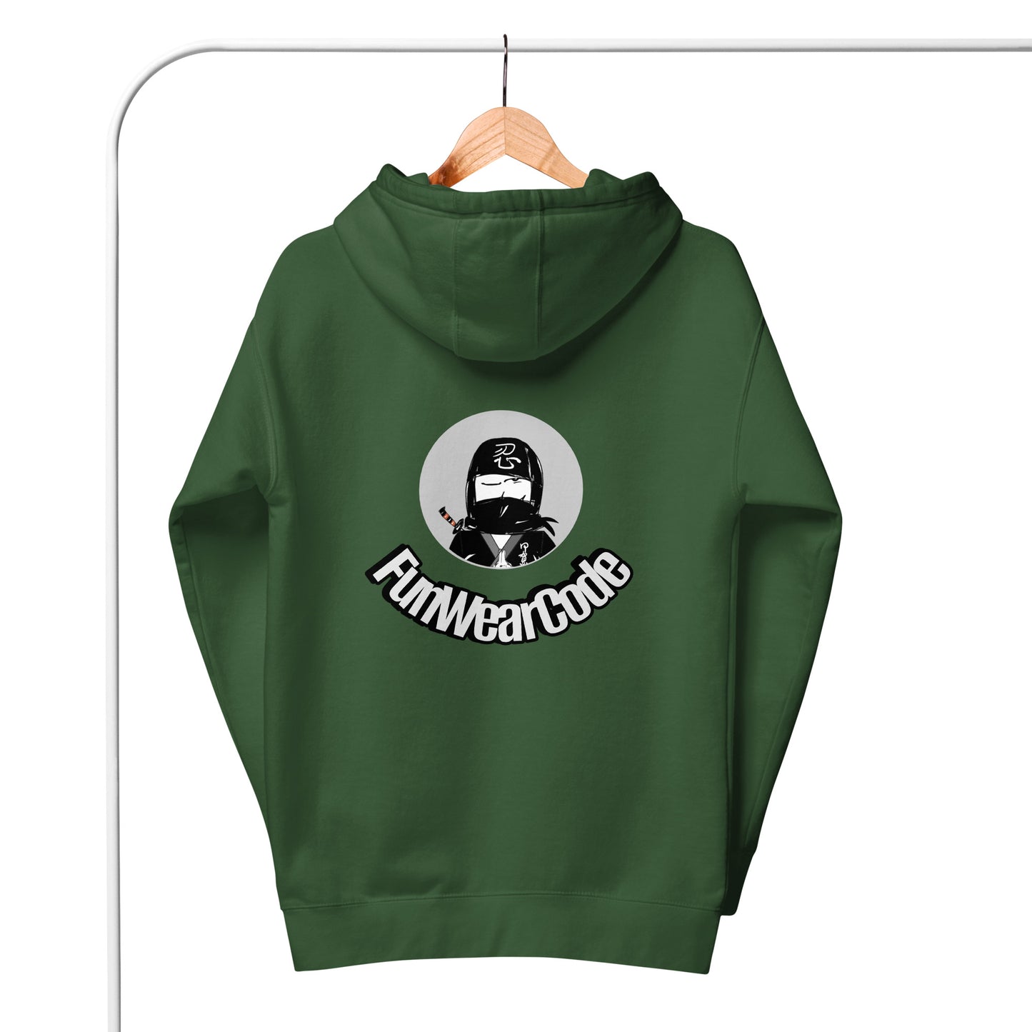 Sudadera con capucha premium: diseño gráfico ninja único y caprichoso | FunWearCode