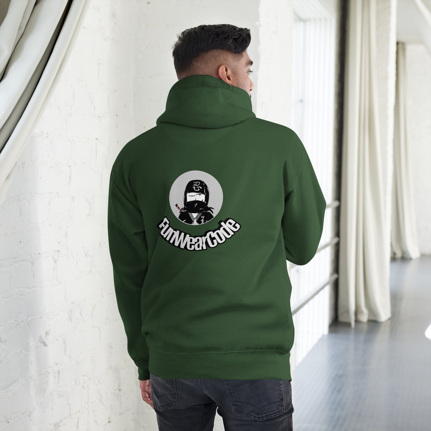 Sudadera con capucha premium: diseño gráfico ninja único y caprichoso | FunWearCode