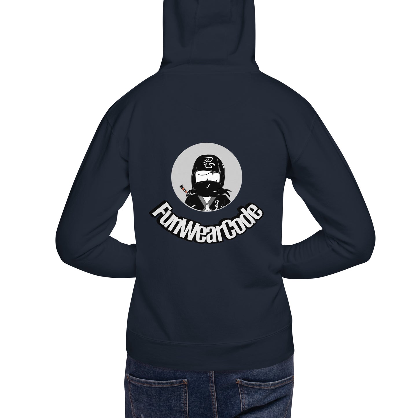 Sudadera con capucha premium: diseño gráfico ninja único y caprichoso | FunWearCode