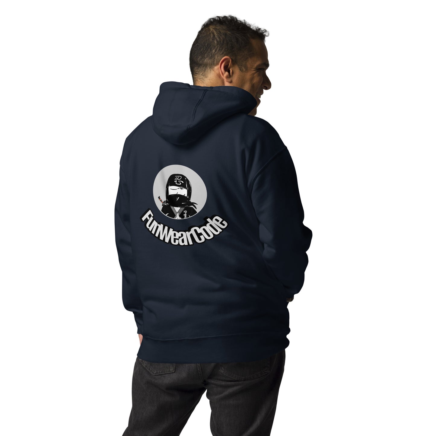 Sudadera con capucha premium: diseño gráfico ninja único y caprichoso | FunWearCode