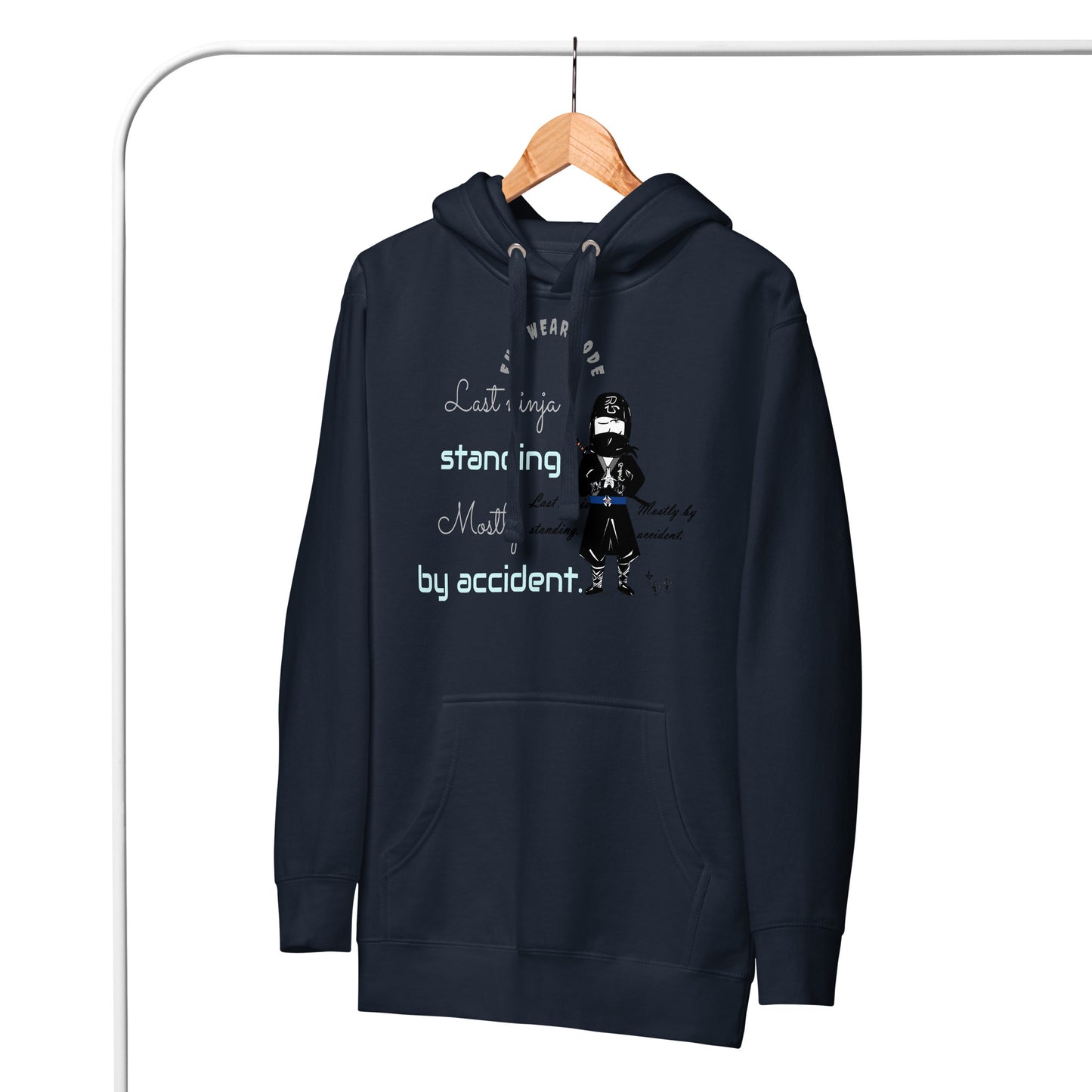 Sudadera con capucha premium: diseño gráfico ninja único y caprichoso | FunWearCode