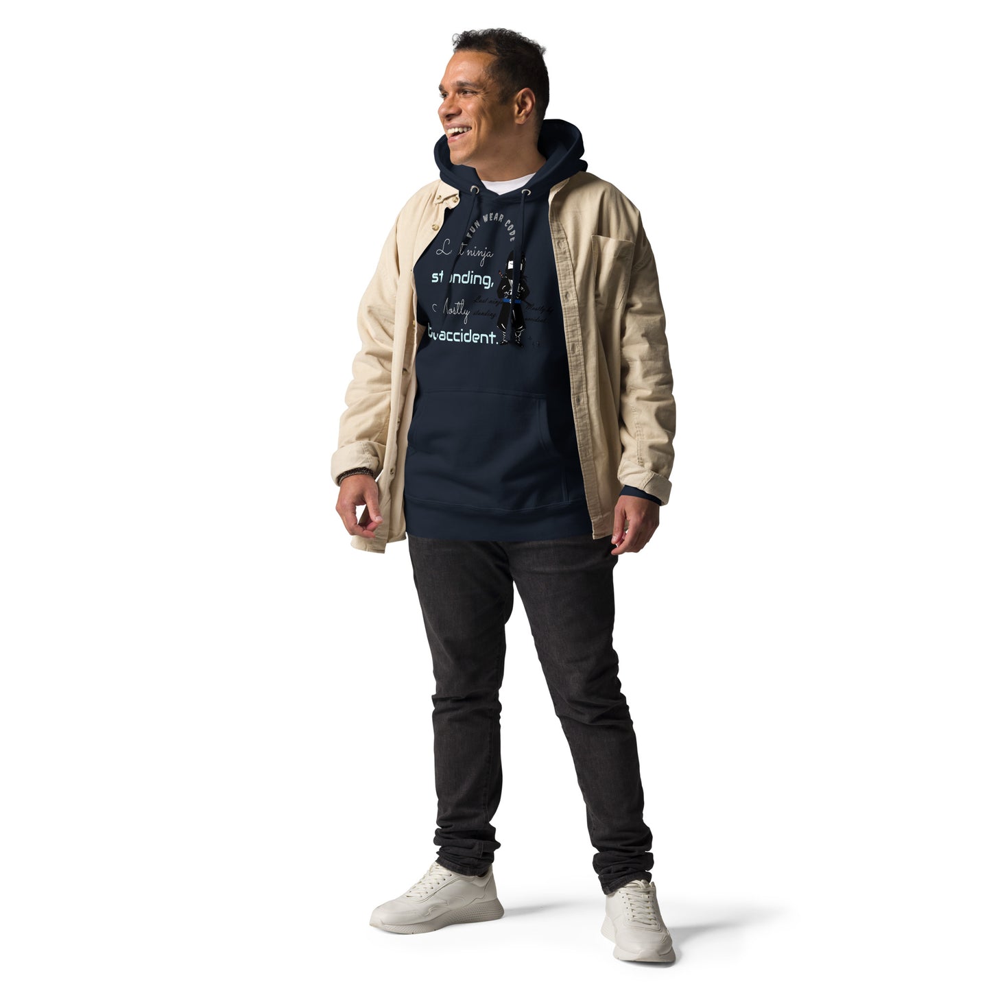 Sudadera con capucha premium: diseño gráfico ninja único y caprichoso | FunWearCode