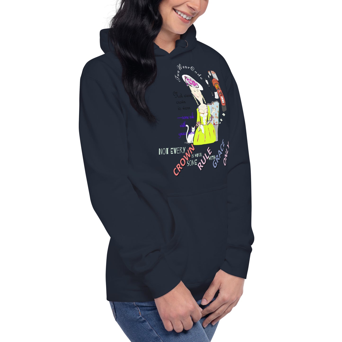 Trendy Vintage English Lady Hoodie – Stylish Retro Streetwear | FunWearCode