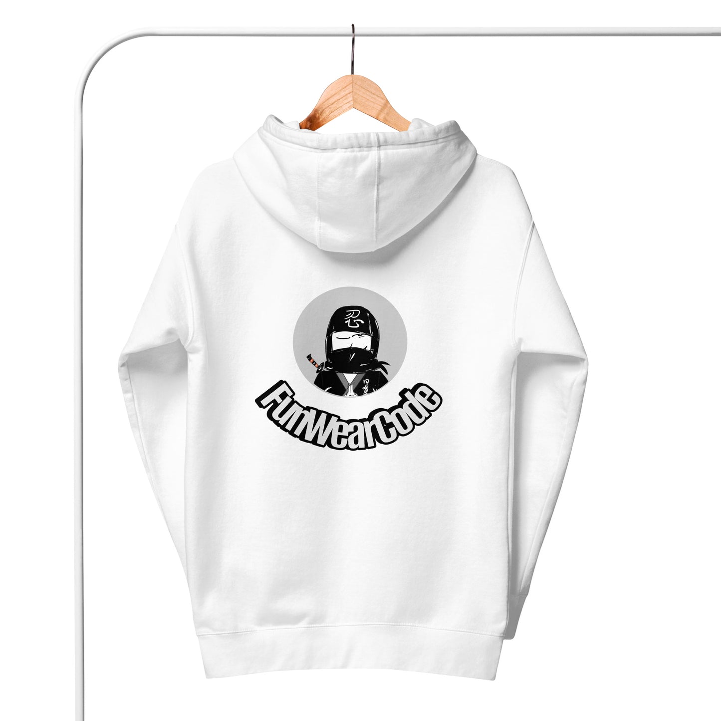 Sudadera con capucha premium: diseño gráfico ninja único y caprichoso | FunWearCode