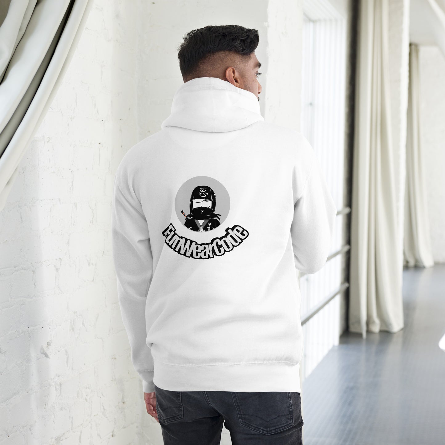 Sudadera con capucha premium: diseño gráfico ninja único y caprichoso | FunWearCode