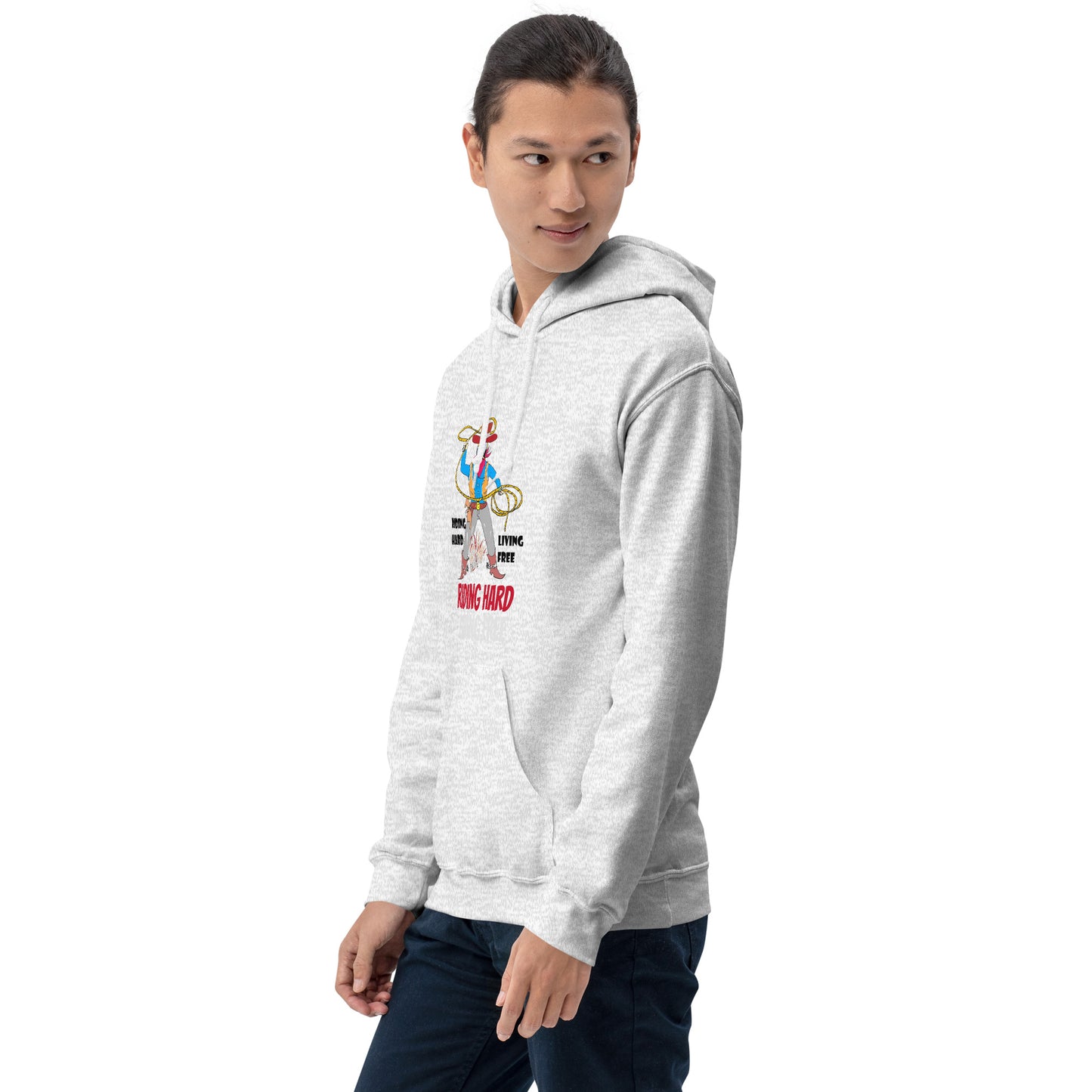 Sudadera con capucha unisex de vaquero con diseño vintage estilo western | FunWearCode
