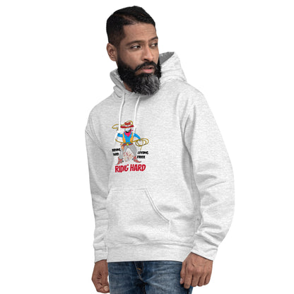 Sudadera con capucha unisex de vaquero con diseño vintage estilo western | FunWearCode