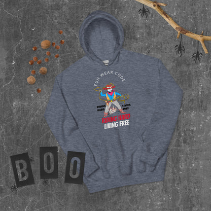 Sudadera con capucha unisex de vaquero con diseño vintage estilo western | FunWearCode