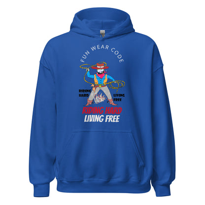 Sudadera con capucha unisex de vaquero con diseño vintage estilo western | FunWearCode