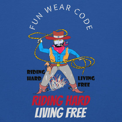 Sudadera con capucha unisex de vaquero con diseño vintage estilo western | FunWearCode