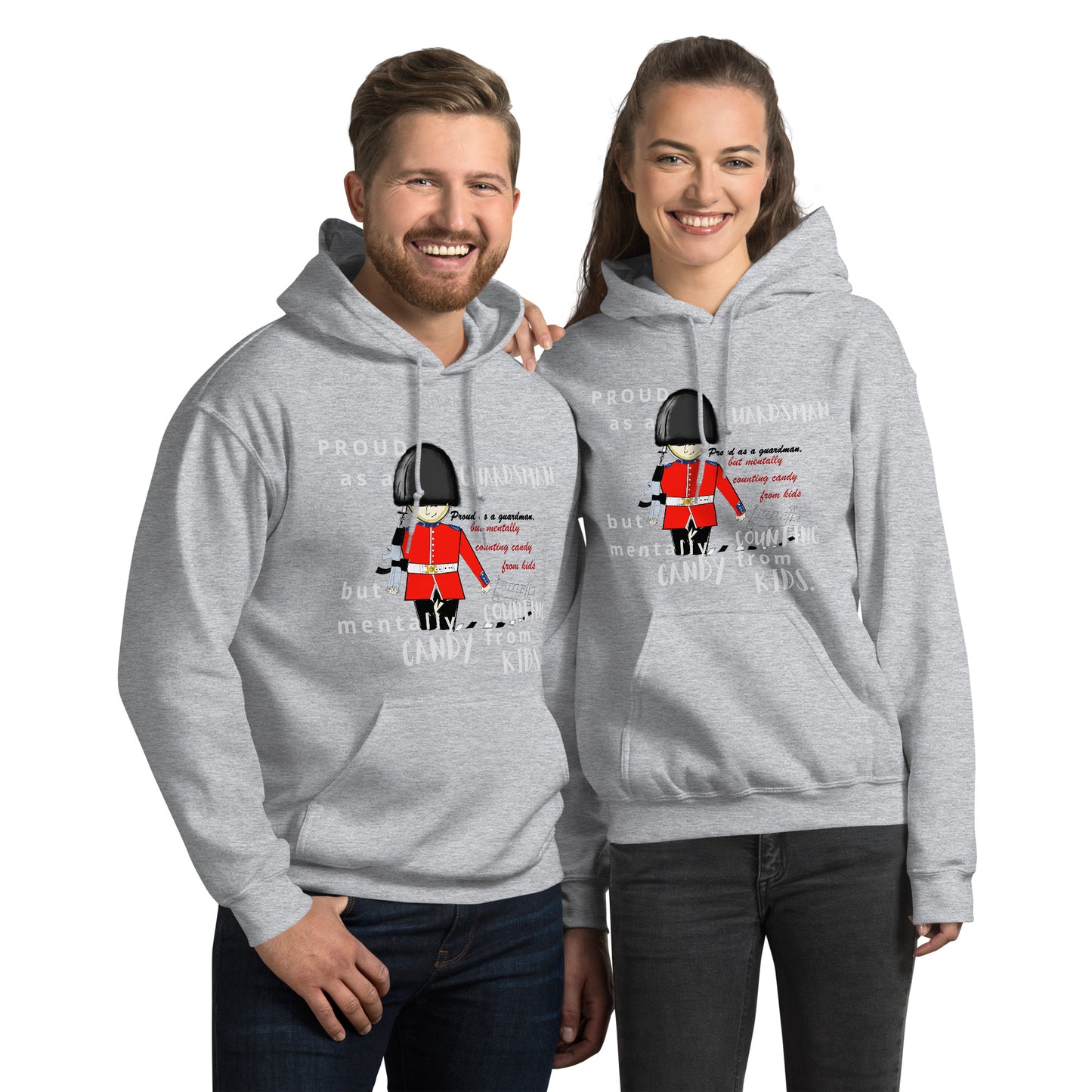 Sudadera unisex acogedora con diseño gráfico de la Guardia Real | FunWearCode