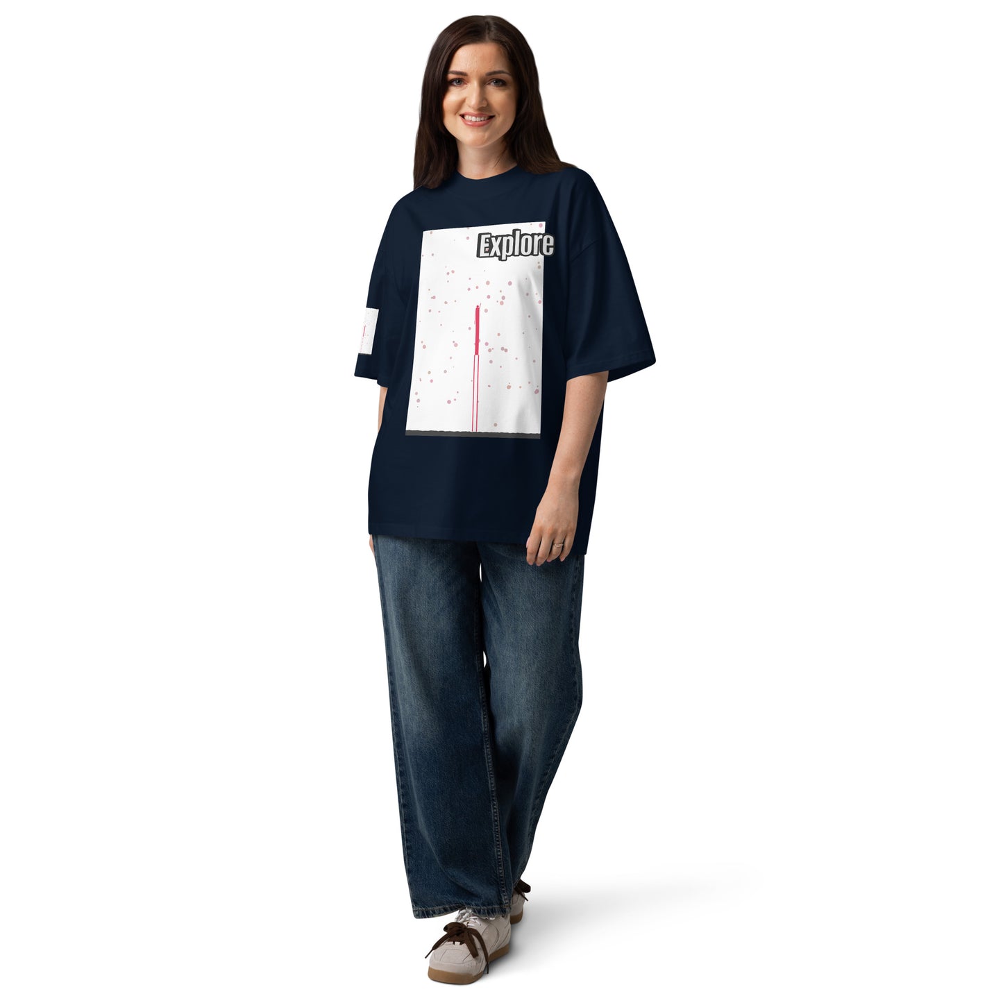 Unisex Organic Oversized High Neck T-Shirt — Human & Space 'Explore' Collection