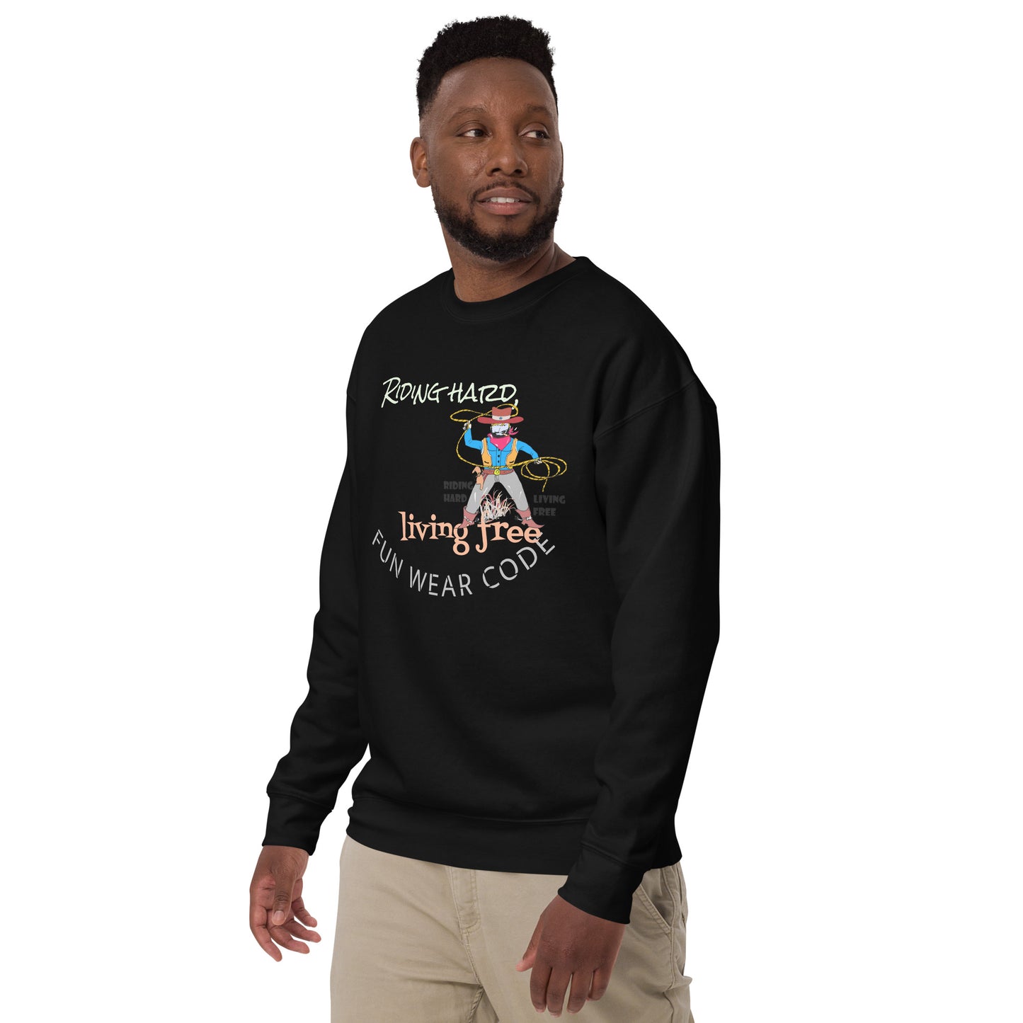 Premium Cozy Long Sleeve T-shirt – Classic Cowboy Graphic Sweatshirt | FunWearCode
