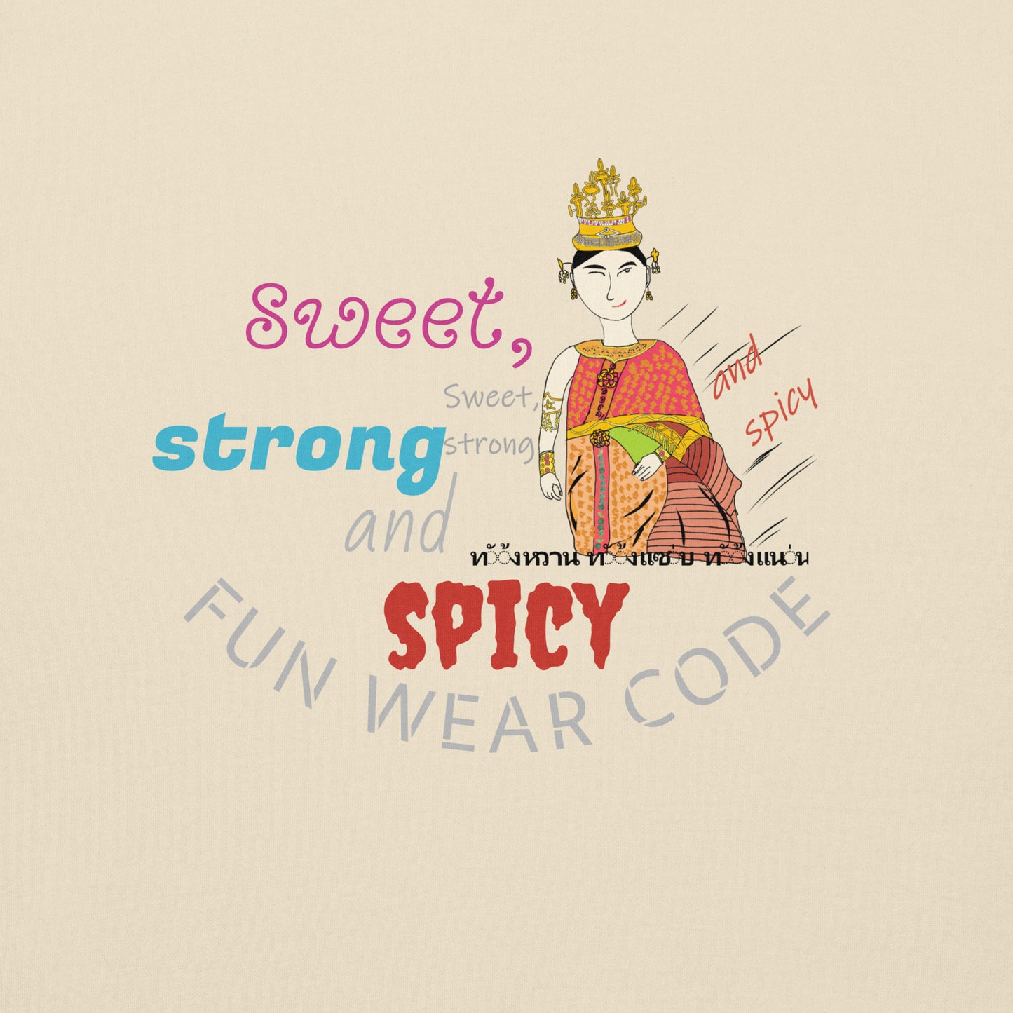 Camiseta premium de manga larga - Camiseta gráfica de mujer tailandesa divertida | FunWearCode