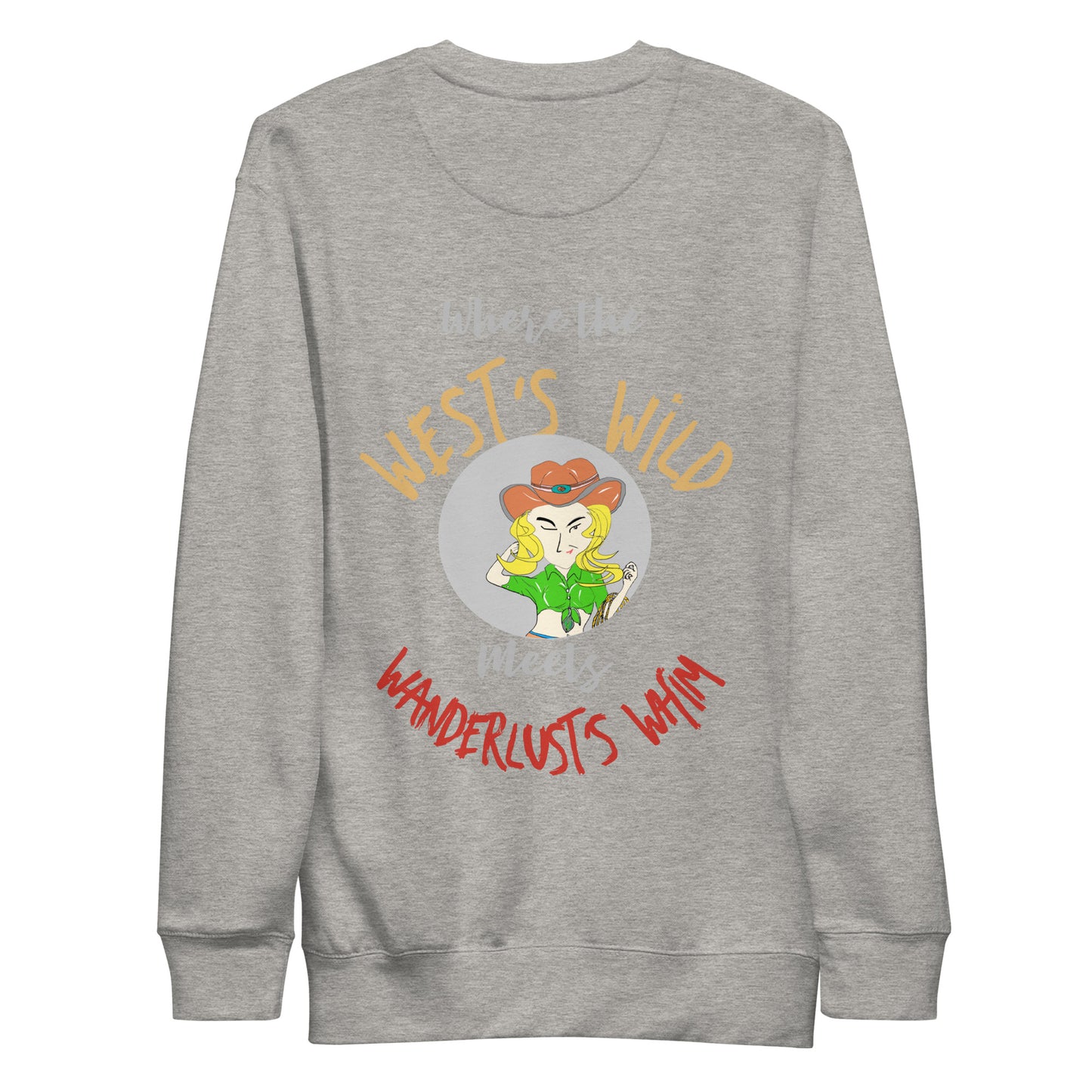 Premium Cozy Long Sleeve T-shirt – Classic Cowgirl Graphic Sweatshirt | FunWearCode