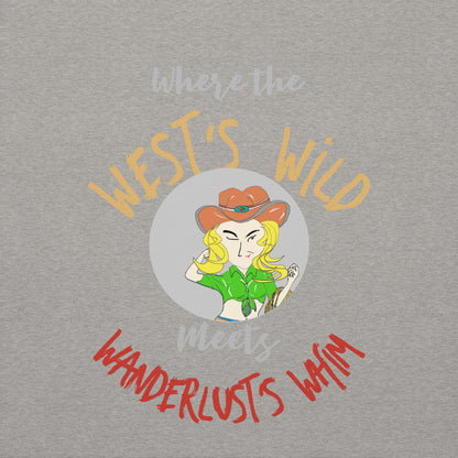 Premium Cozy Long Sleeve T-shirt – Classic Cowgirl Graphic Sweatshirt | FunWearCode