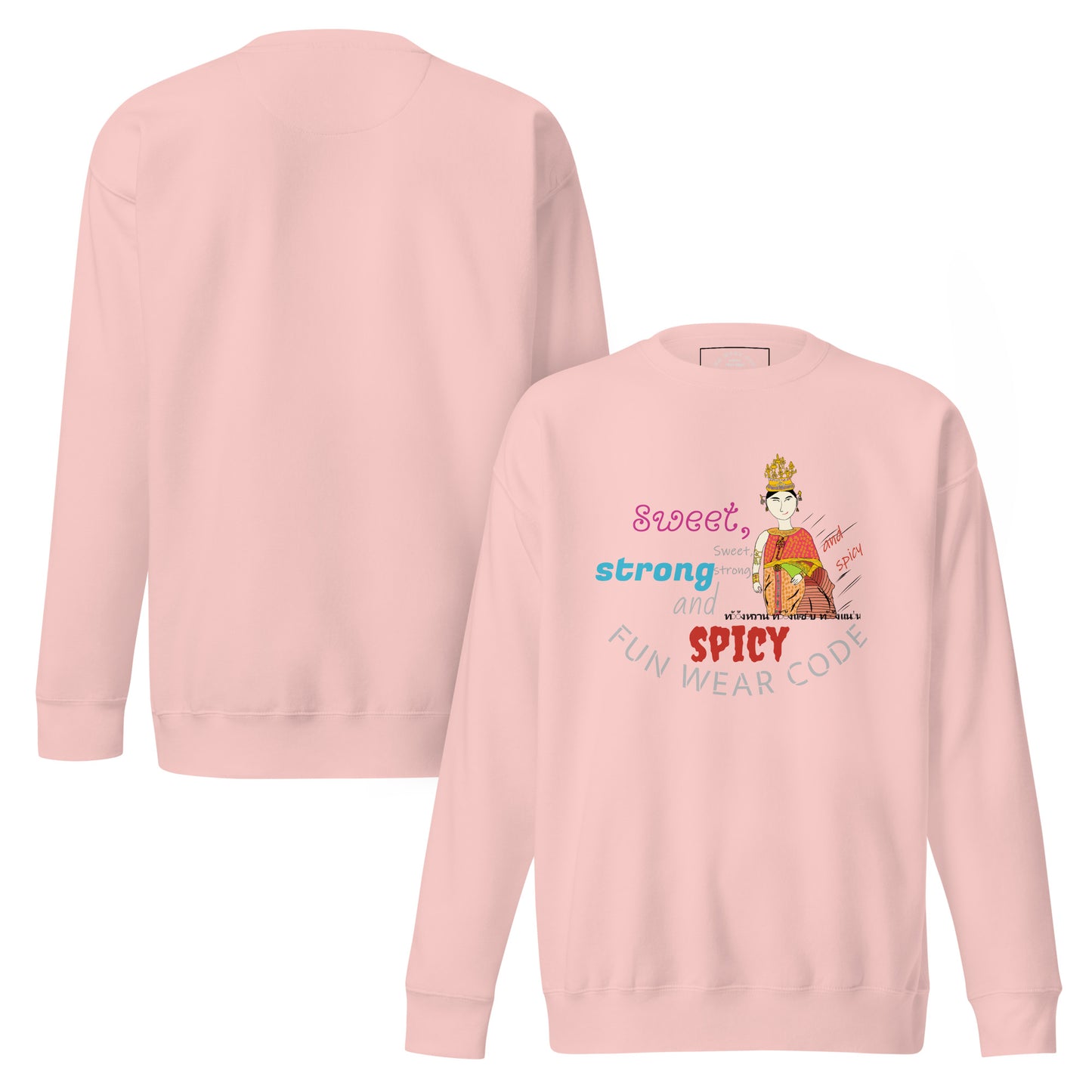 Camiseta premium de manga larga - Camiseta gráfica de mujer tailandesa divertida | FunWearCode