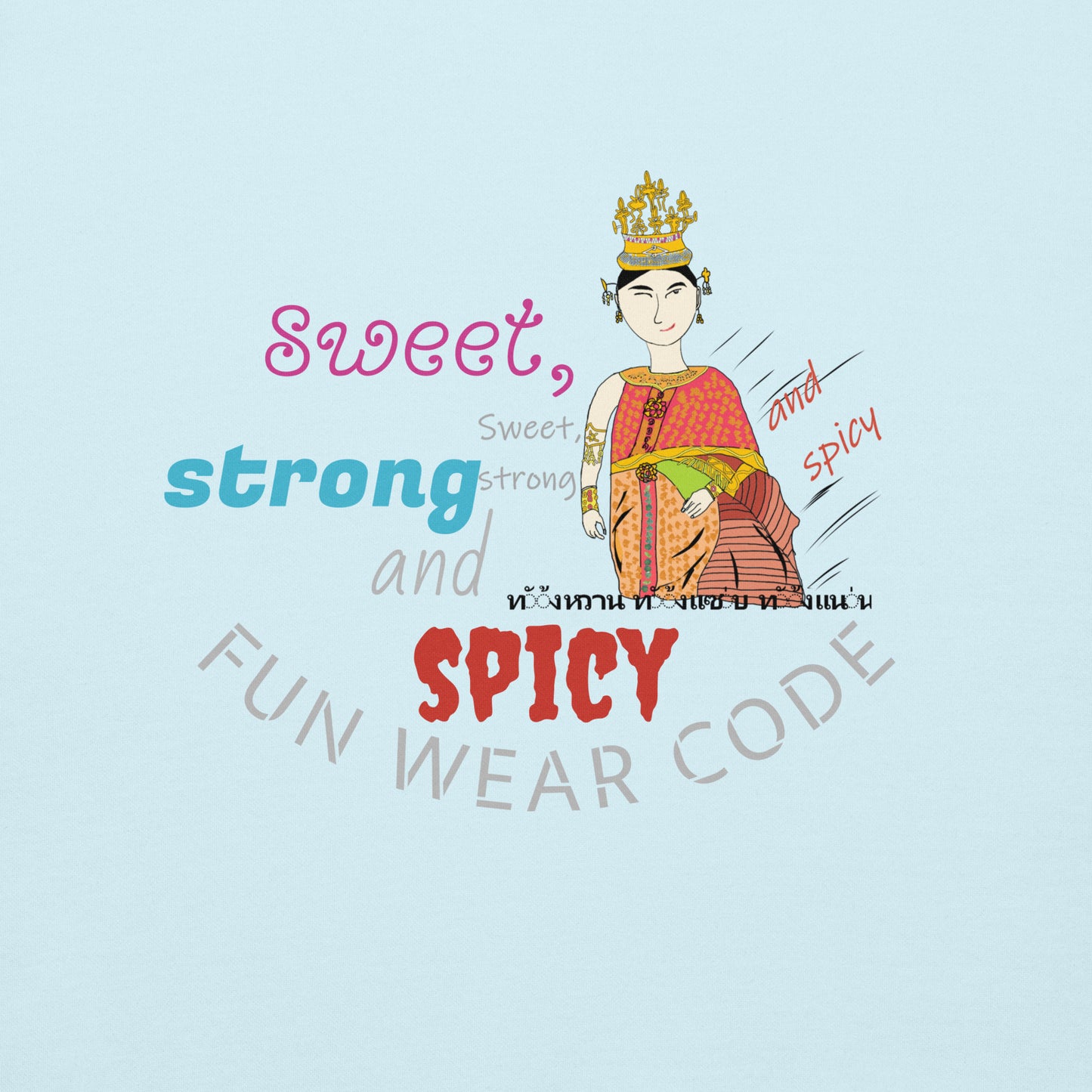 Camiseta premium de manga larga - Camiseta gráfica de mujer tailandesa divertida | FunWearCode